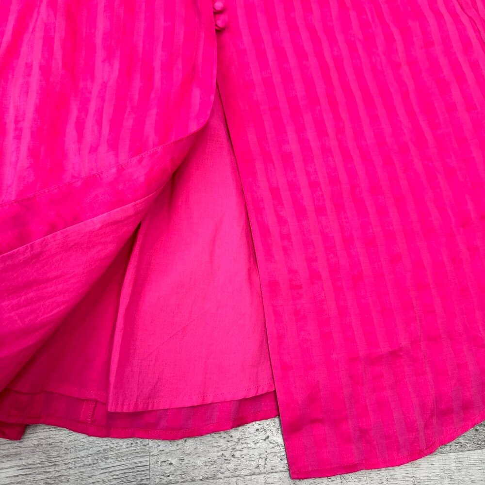 Cult Gaia Simona dress bright pink linen blend off shoulder puff sleeve sz 6 P17 - Picture 10 of 16